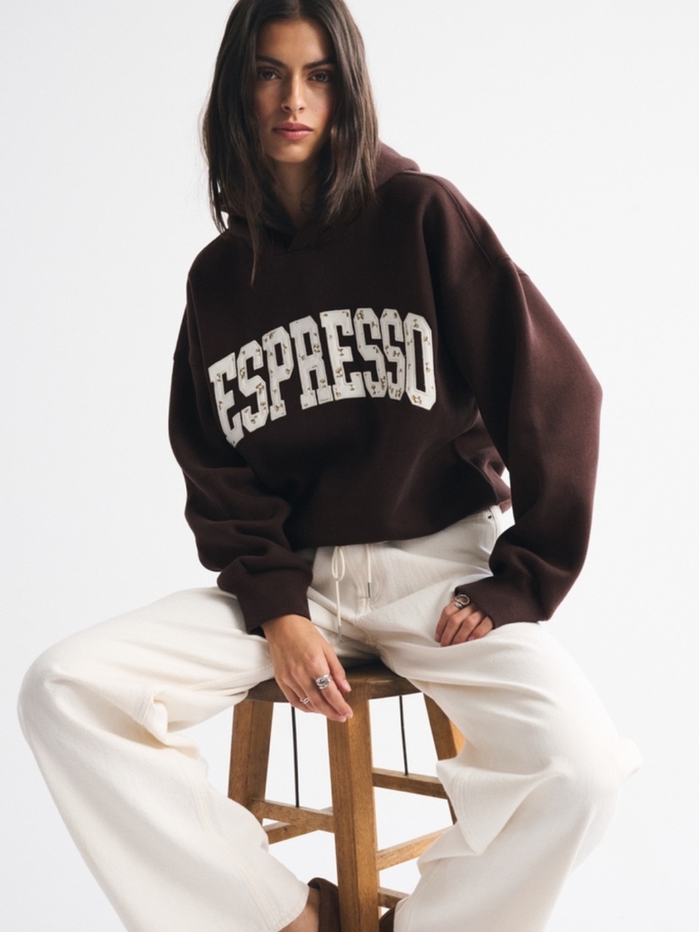 Espresso Martini Brown Hooded Sweatshirt - Picture 1 of 5
